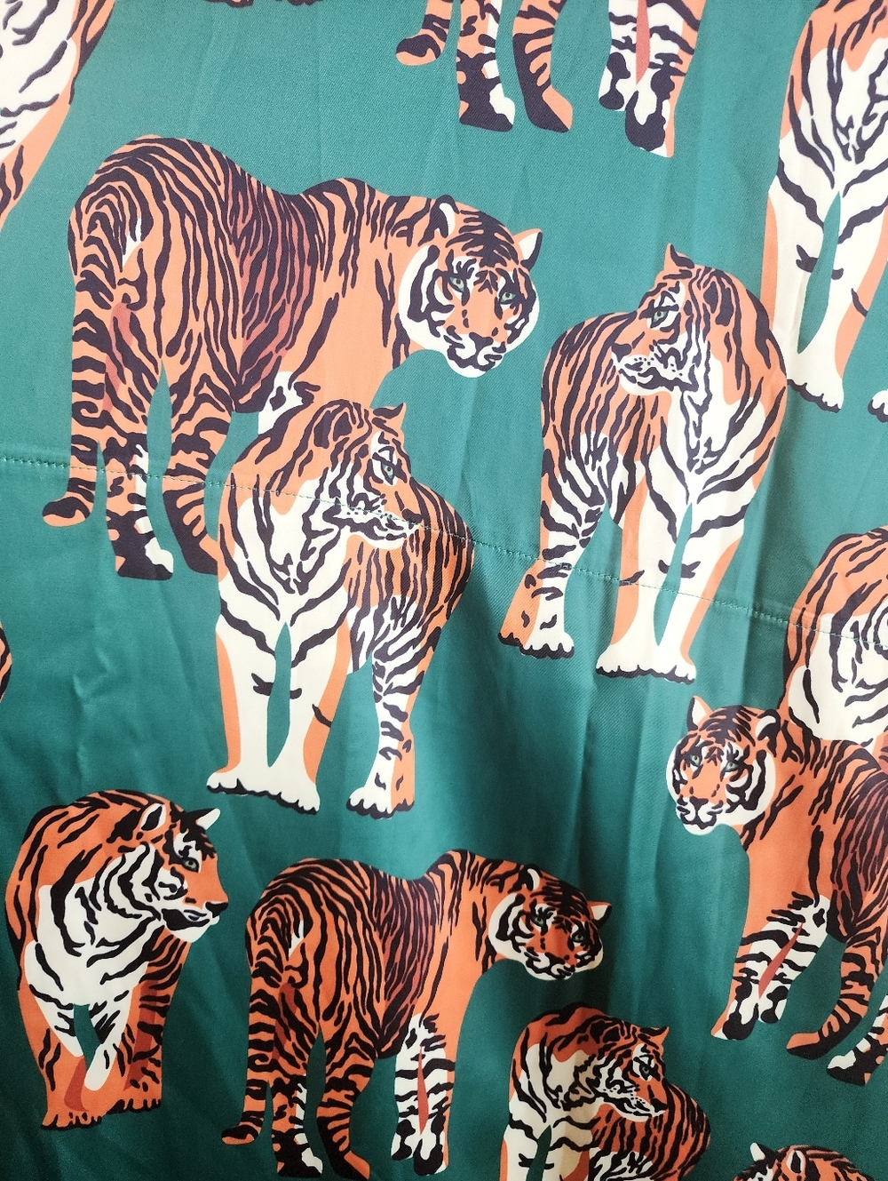 DRESS IN LALA TIGER PRINT ROYAL SATIN TOP IN EMERALD SIZE XXL NWOT - Picture 15 of 16